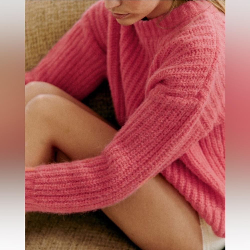 NWT Sézane Jose Sweater in Candy Pink, size XS